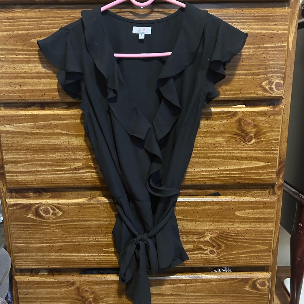 Black Ruffled Blouse